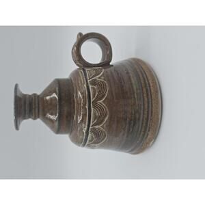 Vintage MCM Studio Pottery Brown Ceramic Bud Vase/Candle Holder